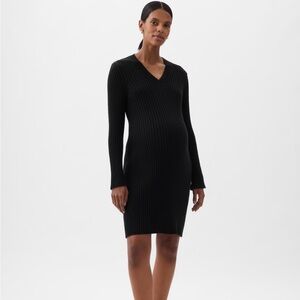 GAP maternity Black Long Sleeve ribbed knit sweater Dress